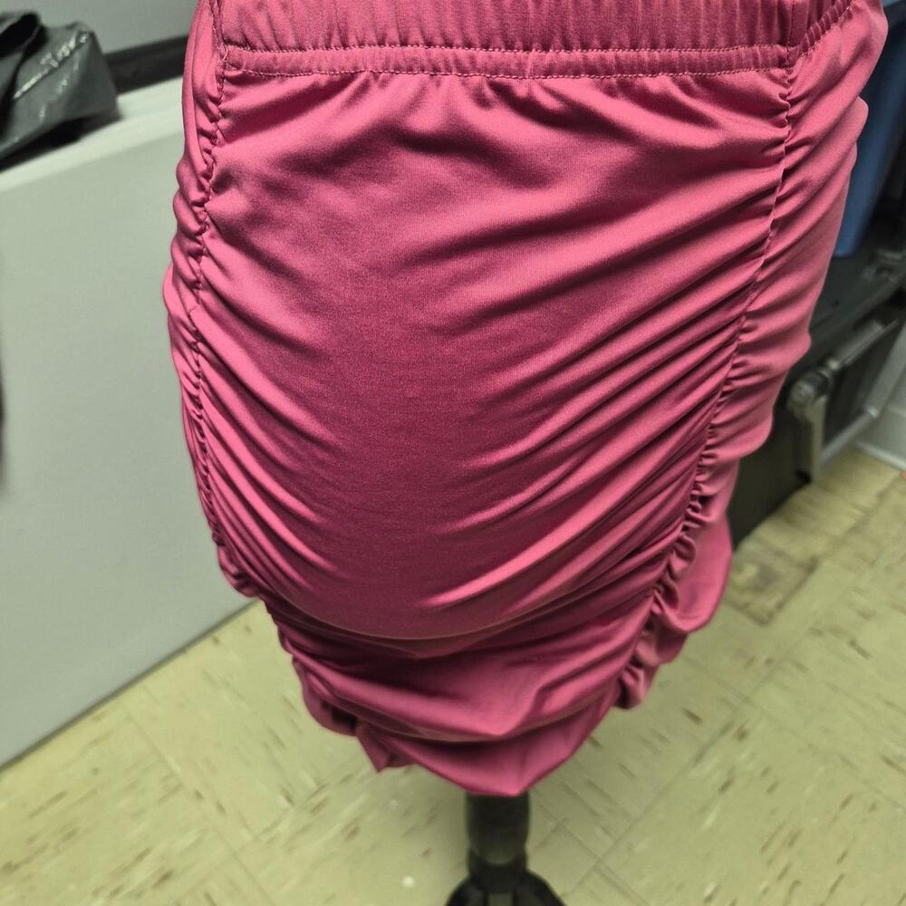 Pink polyester spandex midi